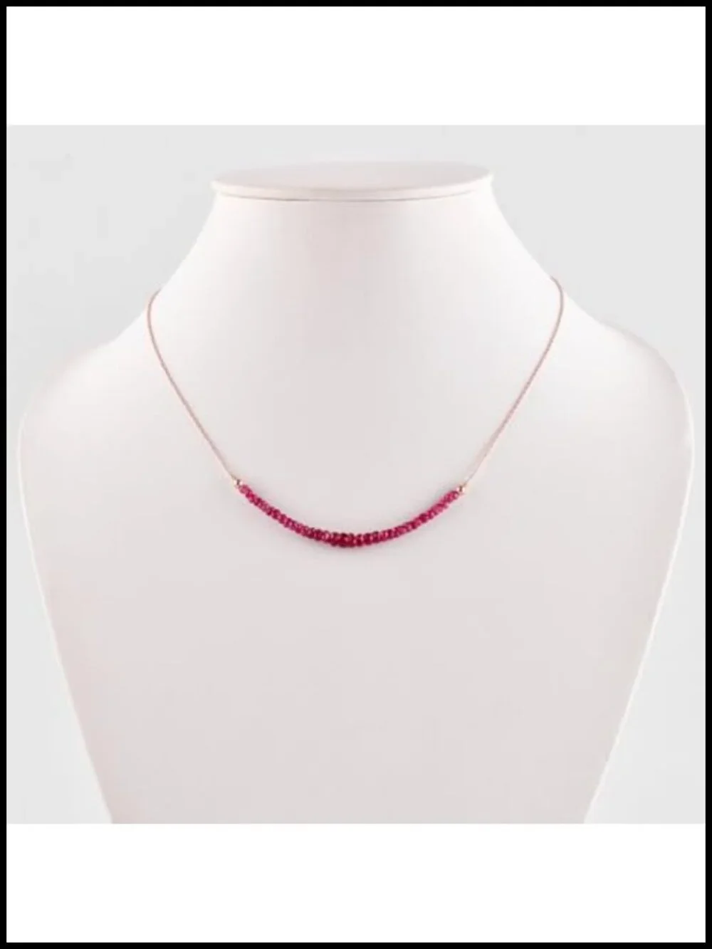 Natural Ruby Necklace 14K Rose Gold Plated 925 Sterling Silver Handmade